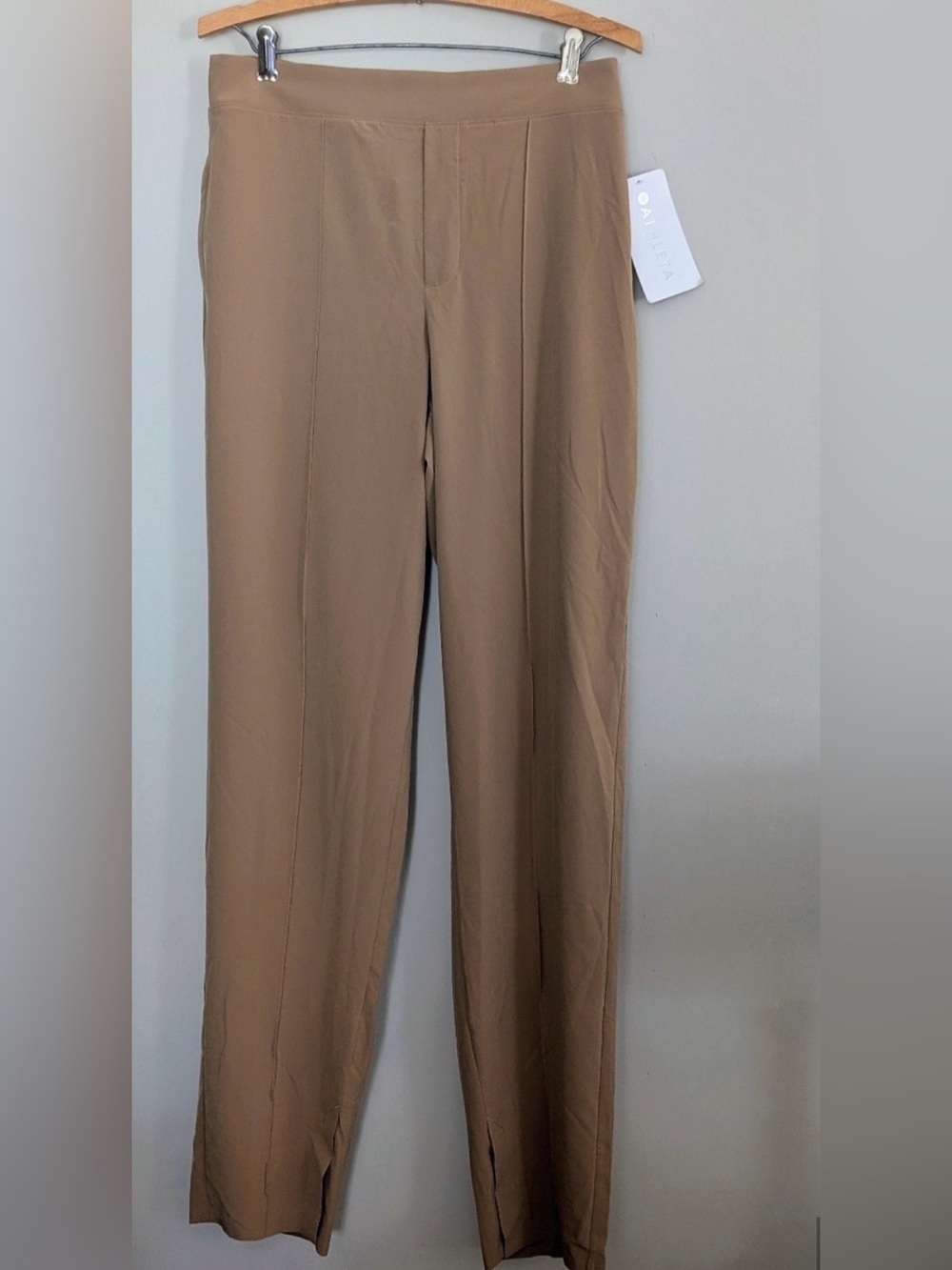 Athleta Neutral Taupe Straight-Leg Pants